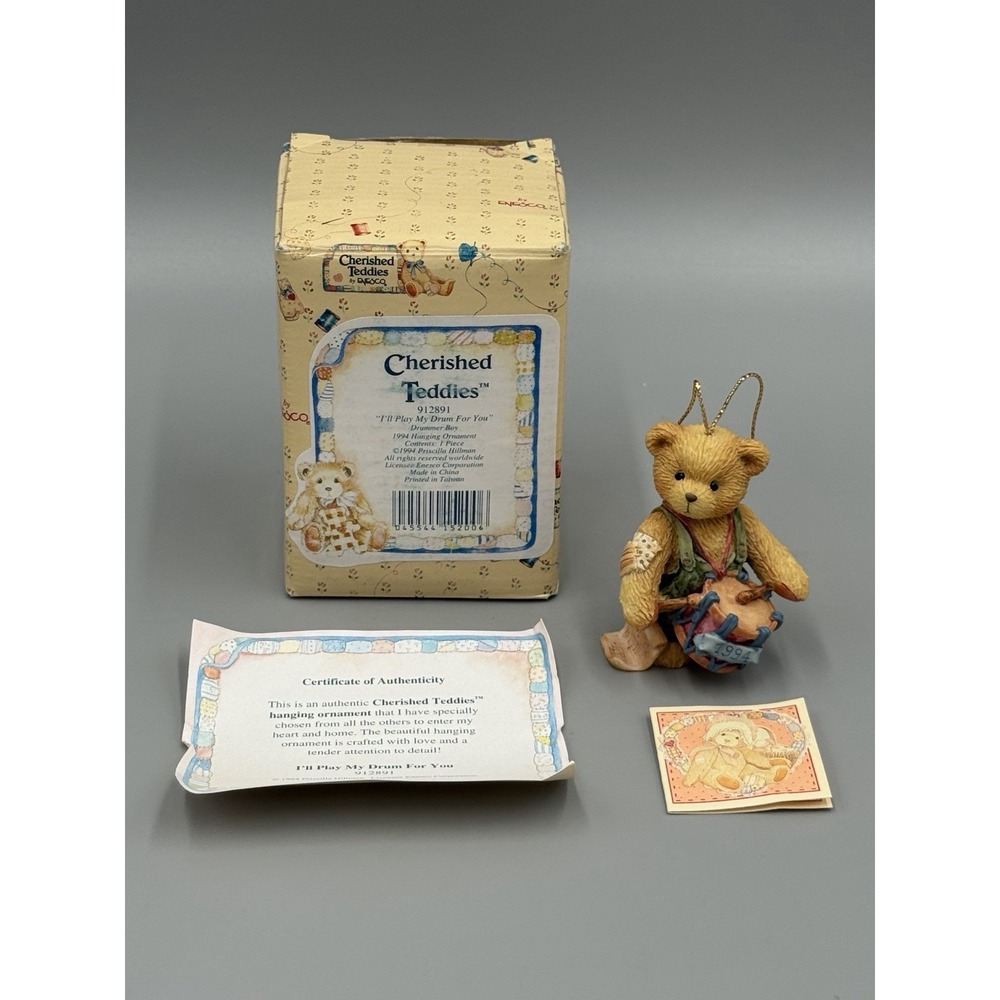 1994 Cherished Teddies I'll Play My Drum For You  912891 Drummer Boy Ornament